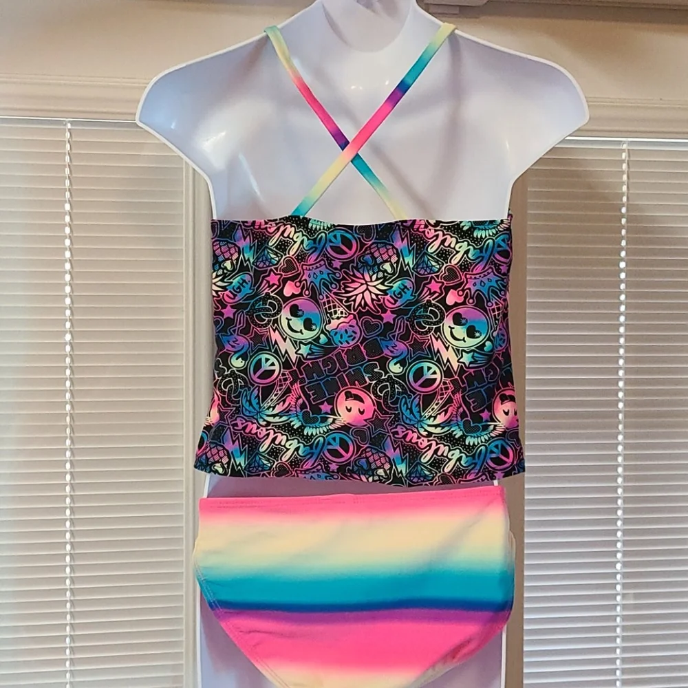 Wonder Nation Colorful 2 Piece tankini Bathing suit Set
